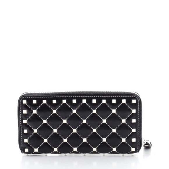 VALENTINO GARAVANI Nappa Rockstud Spike Zip Around Wallet - Picture 3 of 9